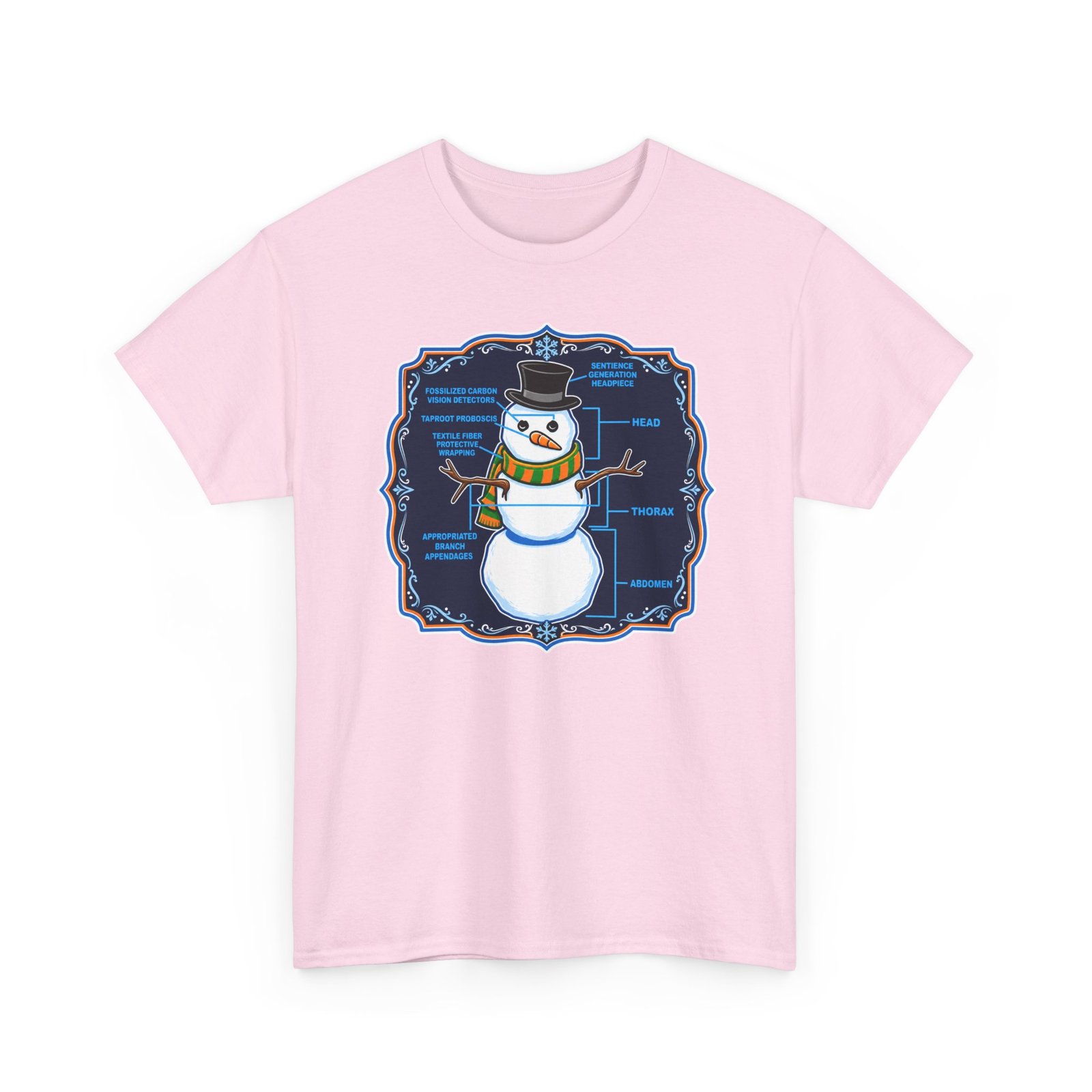 Snowman Anatomy - Unisex T-Shirt – Funny Christmas - Winter Science Diagram Tee - Image 16