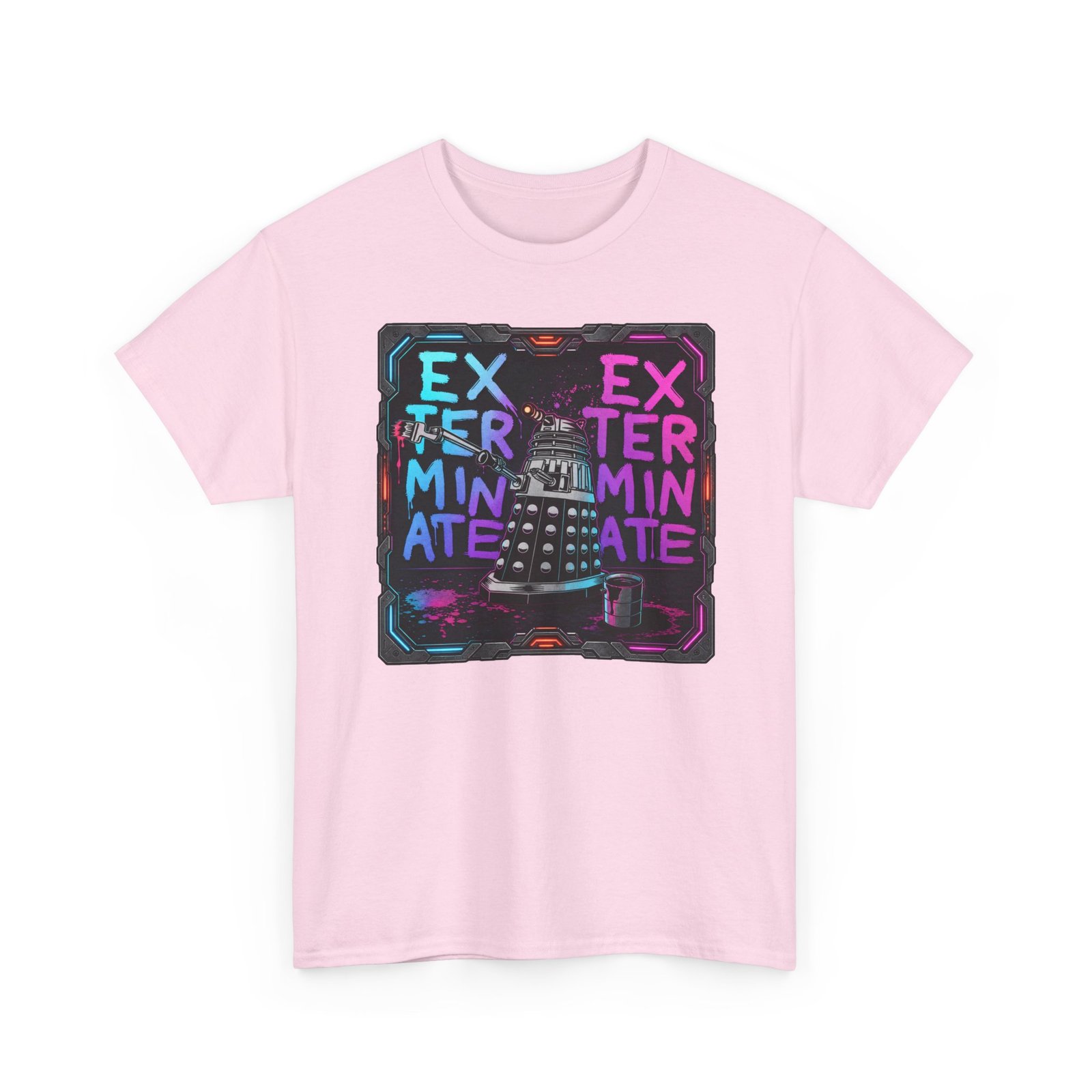 Exterminate! - Unisex T-Shirt – Retro Sci-Fi - Robot Graffiti Art - Image 4