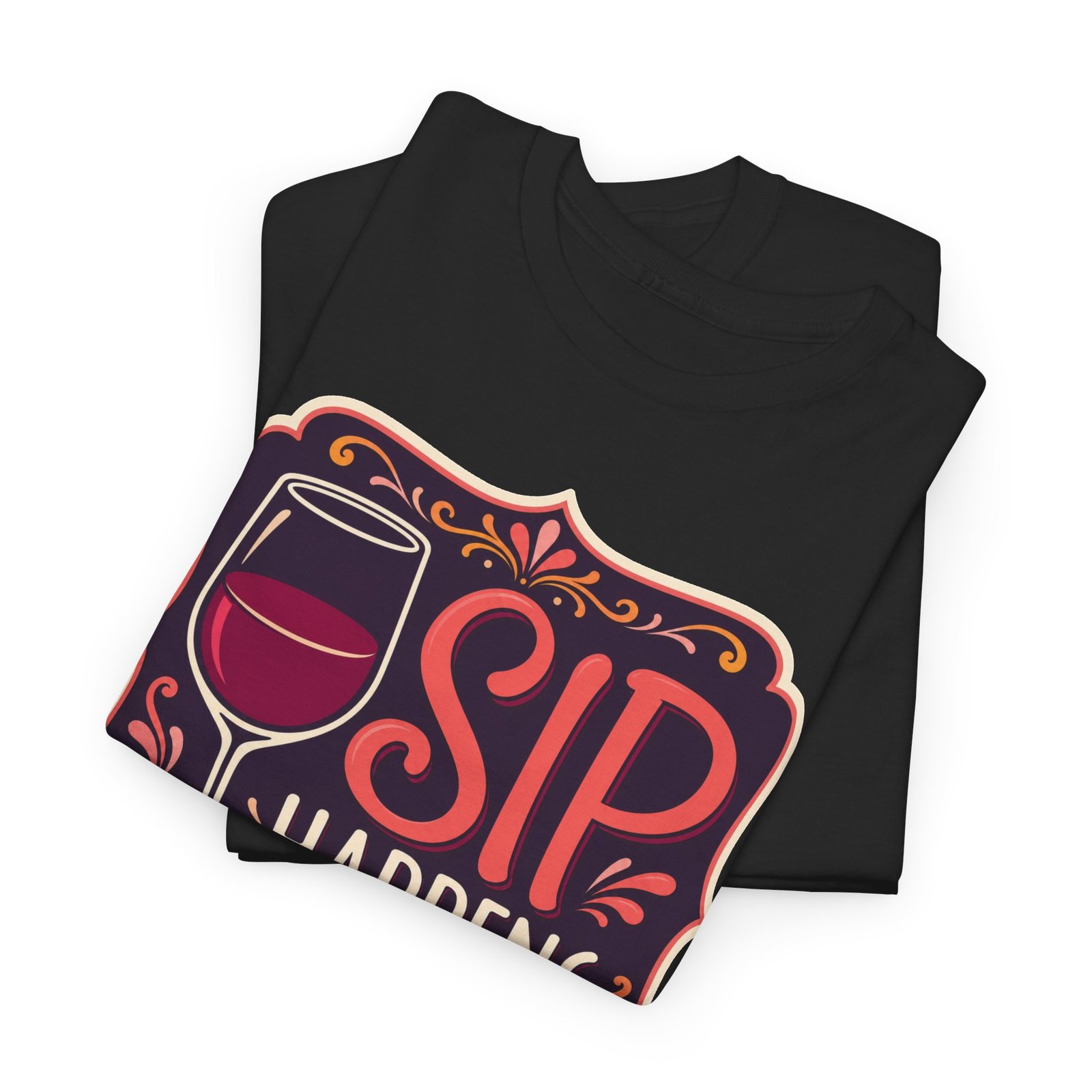 Sip Happens - Unisex T-Shirt – Funny Wine Lover - Red Wine Pun Tee - Image 3