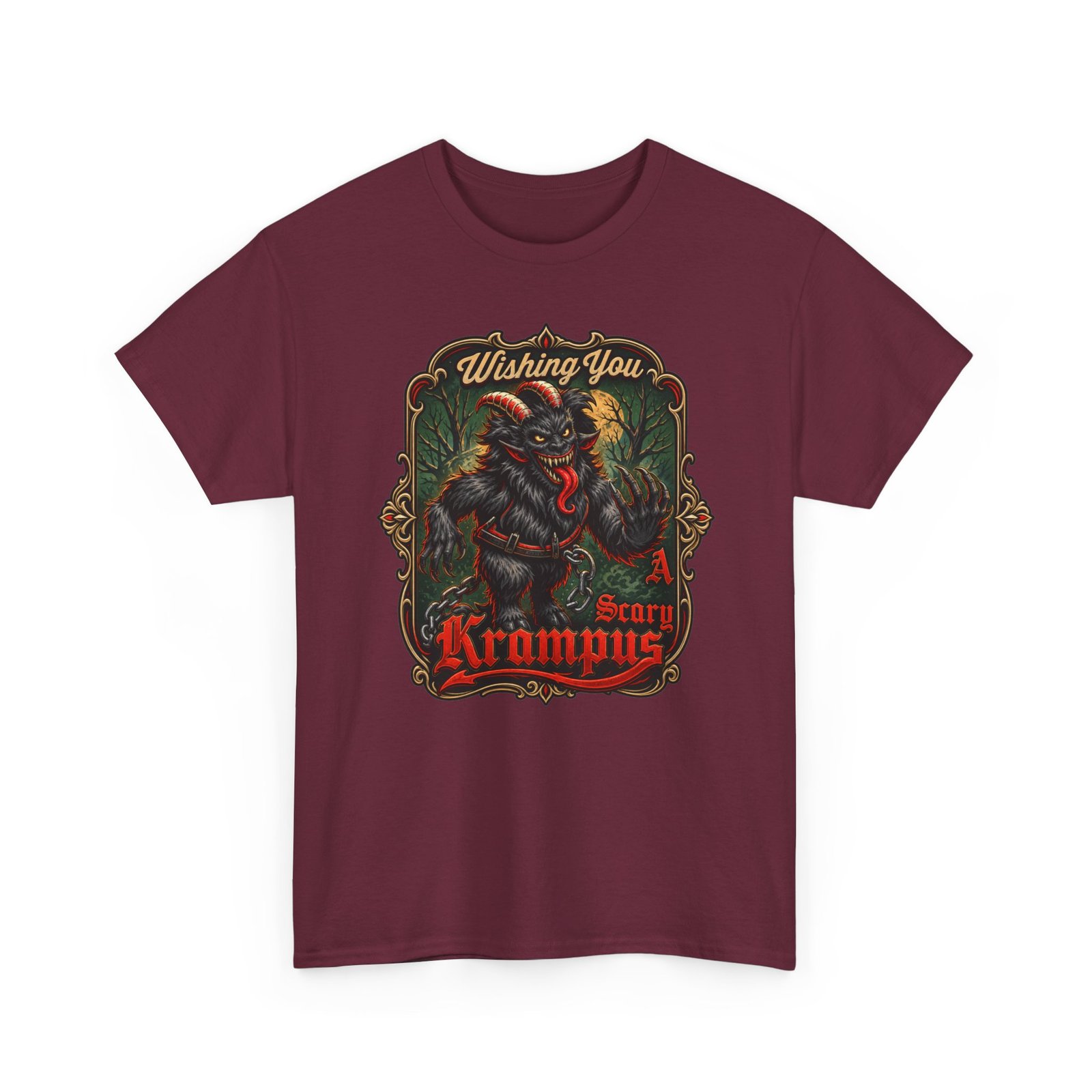 Wishing You a Scary Krampus - Unisex T-Shirt – Dark Christmas Horror - Image 22