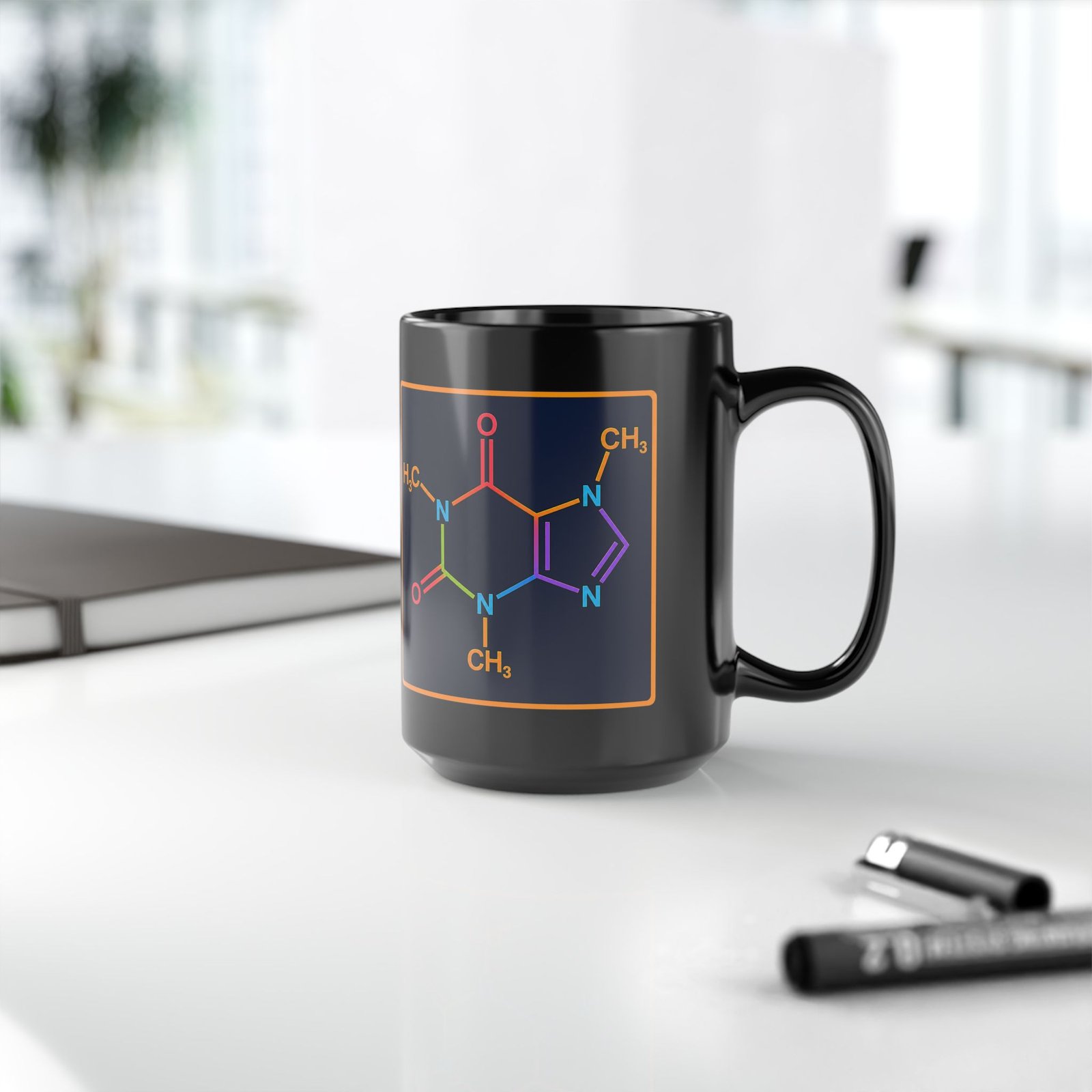 Caffeine Molecule - Black Mug – Science in Every Sip - Image 9