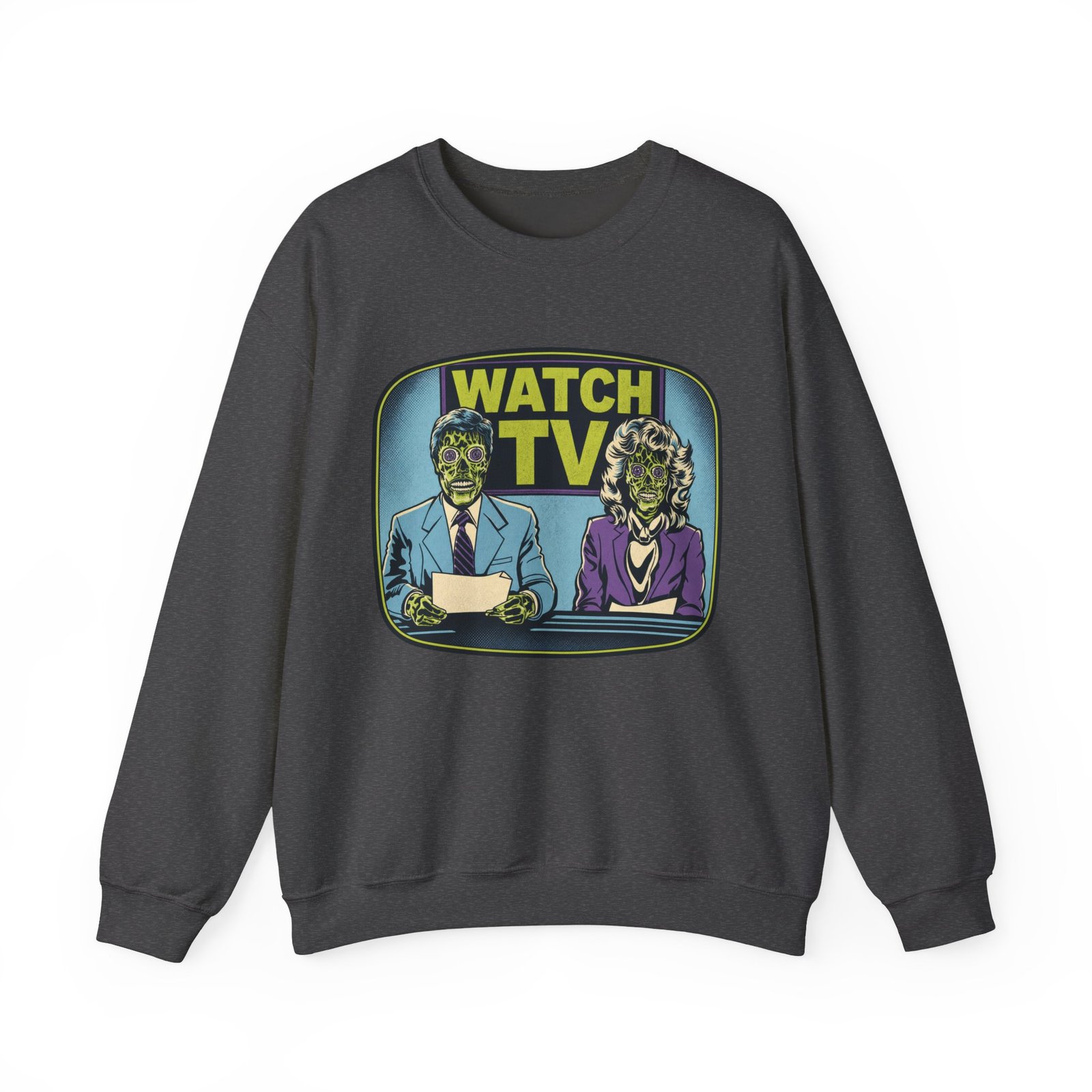 Watch TV - Unisex Sweatshirt – They Live, Alien News - Retro Sci-Fi - Dystopian - Image 11