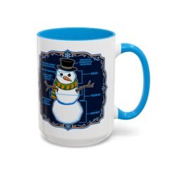 Snowman Anatomy - Color Accent Mug – Funny Christmas - Science Coffee Mug - Image 27