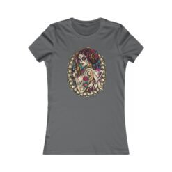 Sugar Skull Princess - Women’s T-Shirt – Floral Tattoo Art - Cosmic Royalty - Image 3