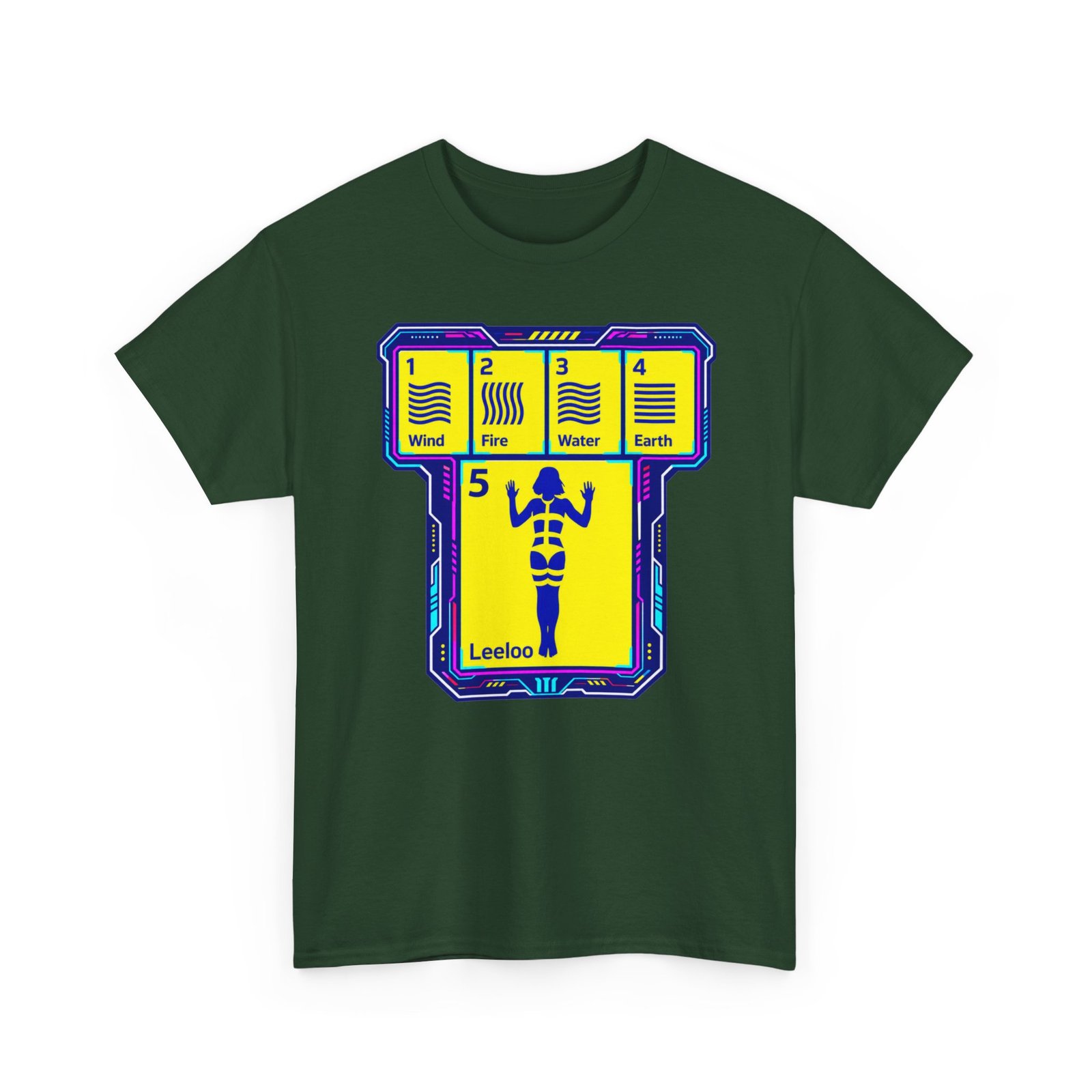 Fifth Element Chart - Unisex T-Shirt – Wind, Water, Fire, Earth... and Leeloo - Image 15