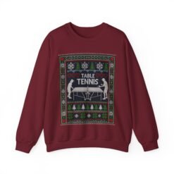 Table Tennis Ugly Christmas Sweatshirt – Serve Up the Holiday Spirit - Image 22