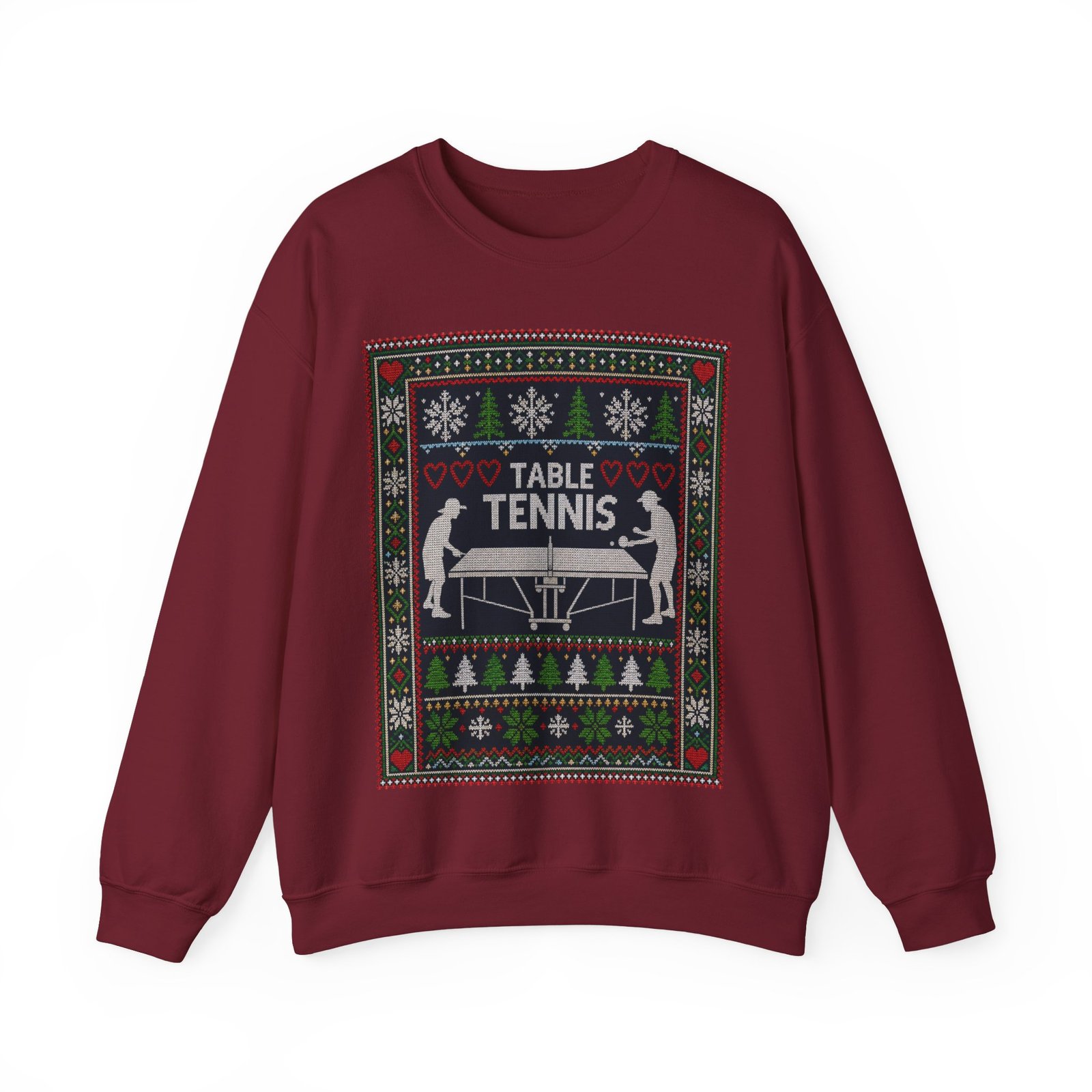 Table Tennis Ugly Christmas Sweatshirt – Serve Up the Holiday Spirit - Image 22