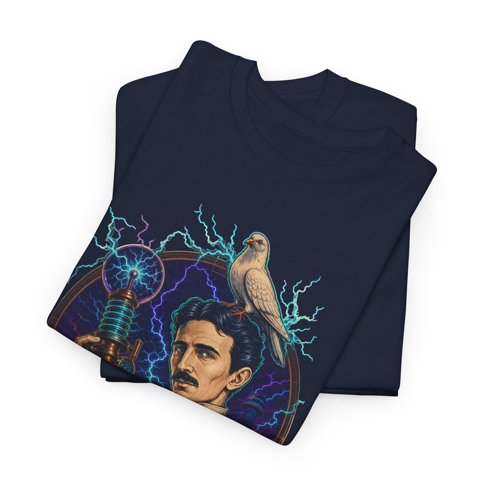 Tesla Strikes Again - Unisex T-Shirt – Funny Nikola Tesla - Science Lightning - Image 8