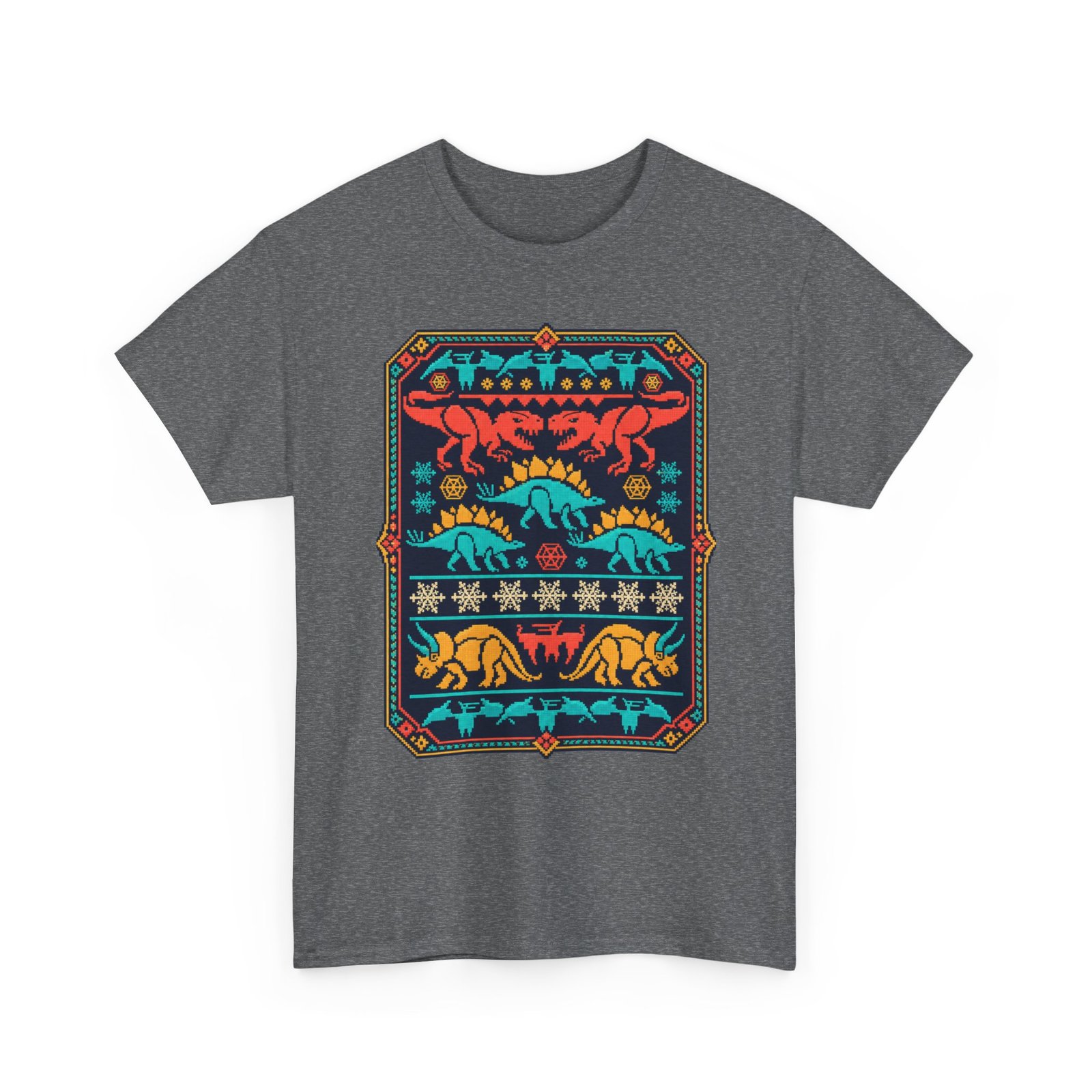 Dino-Mite Christmas - Unisex T-Shirt – Funny Dinosaur - Ugly Christmas Sweater - Image 14