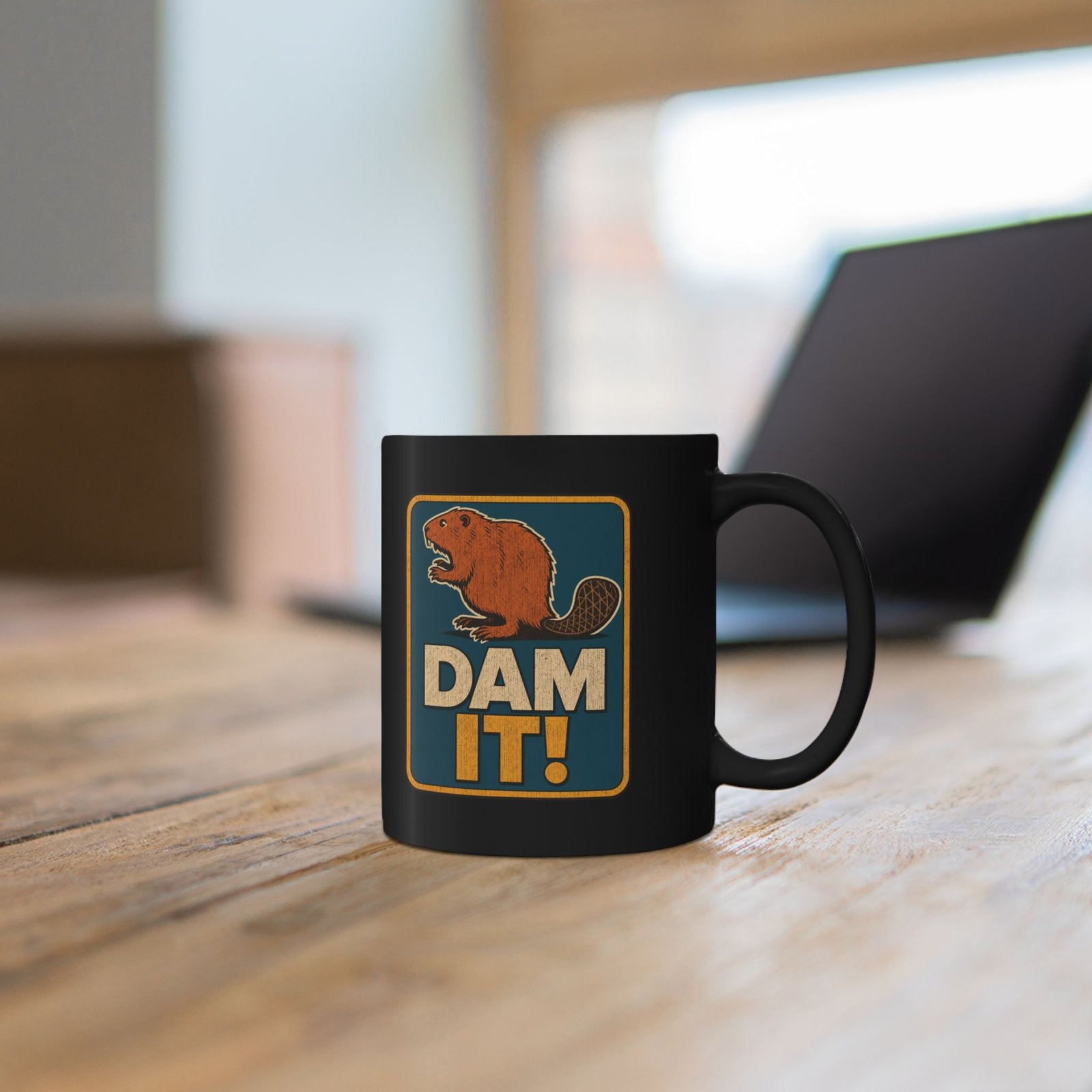 Dam It! - Black Mug – Sip Happens, Laugh Anyway - Image 4