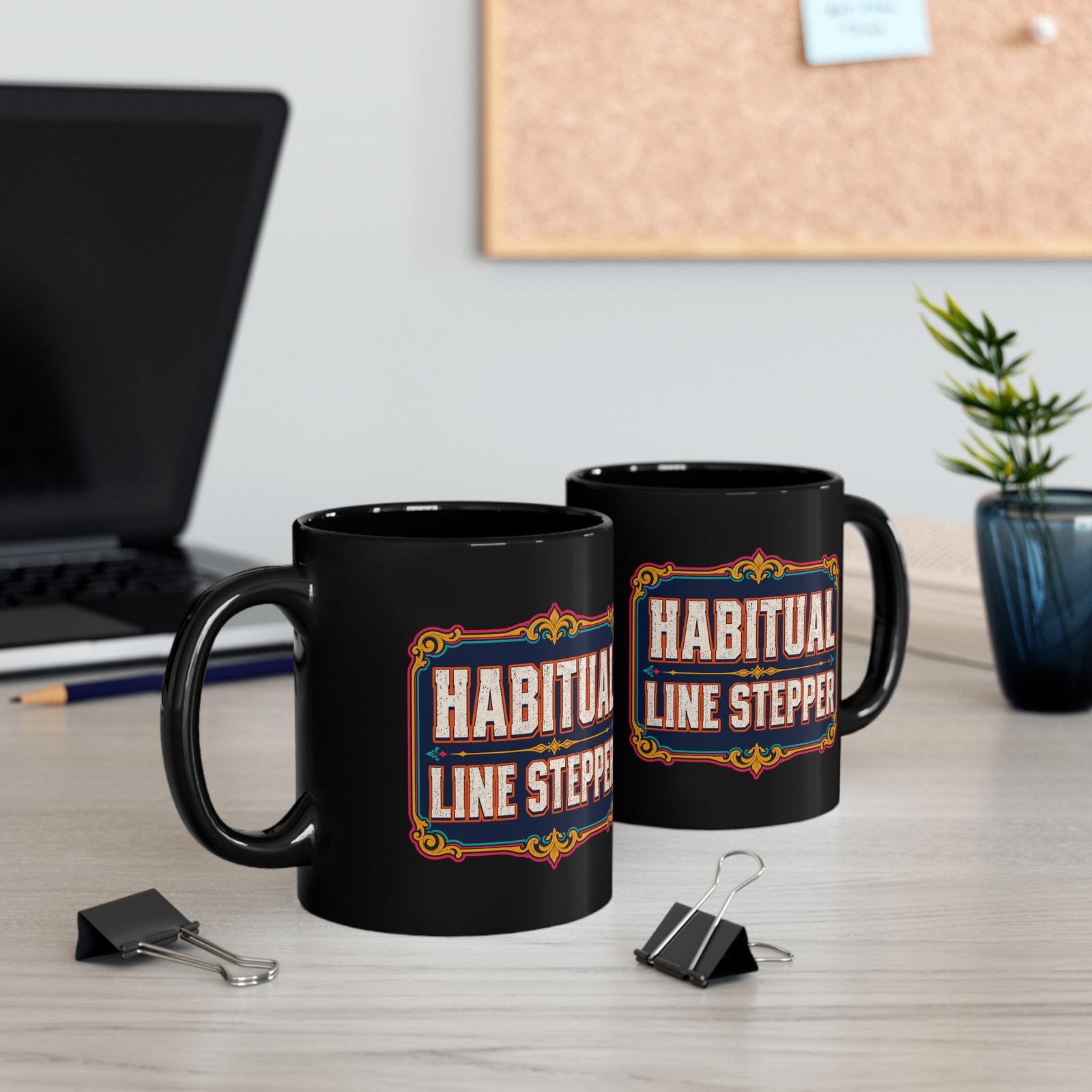 Habitual Line Stepper - Black Mug – Sip Bold, Step Over Lines - Image 5