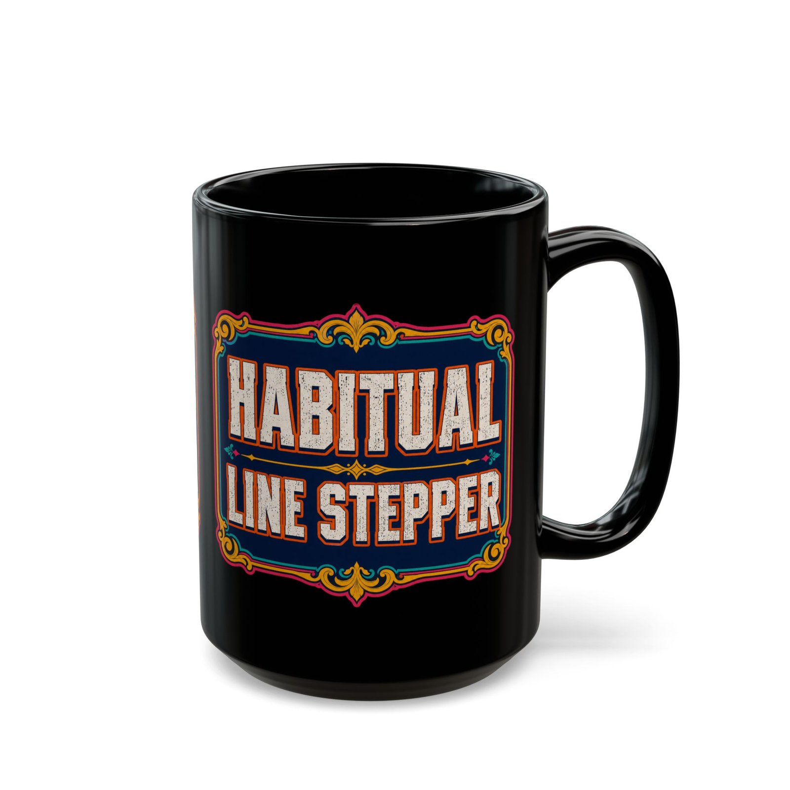 Habitual Line Stepper - Black Mug – Sip Bold, Step Over Lines - Image 9