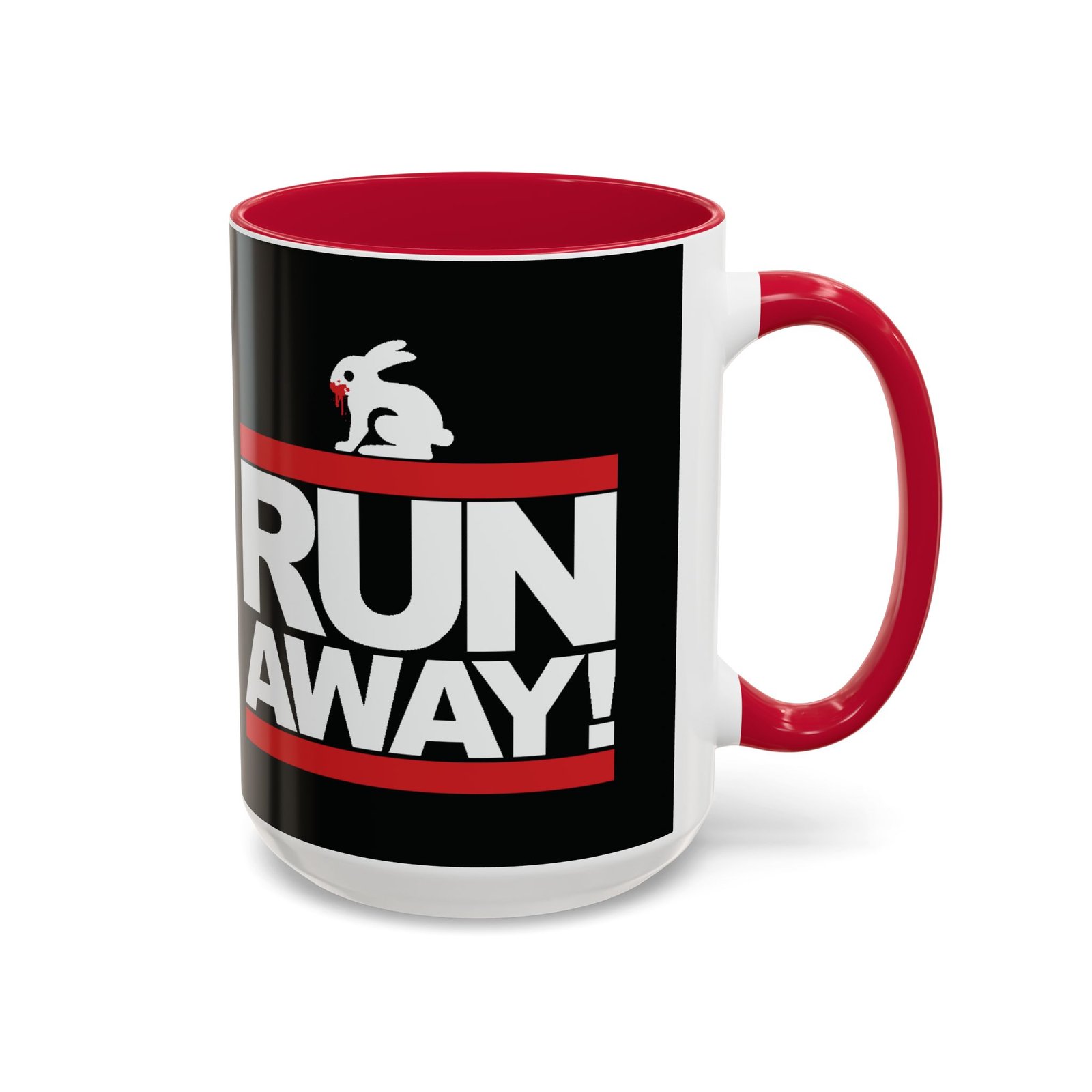 Run Away! Killer Rabbit – Color Accent Mug – Monty Python – Retro Hip-Hop Style - Image 17