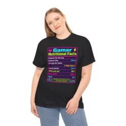 Gamer Nutrition Facts - Unisex T-Shirt – Powered by Snacks, Skill and Respawns - Image 4