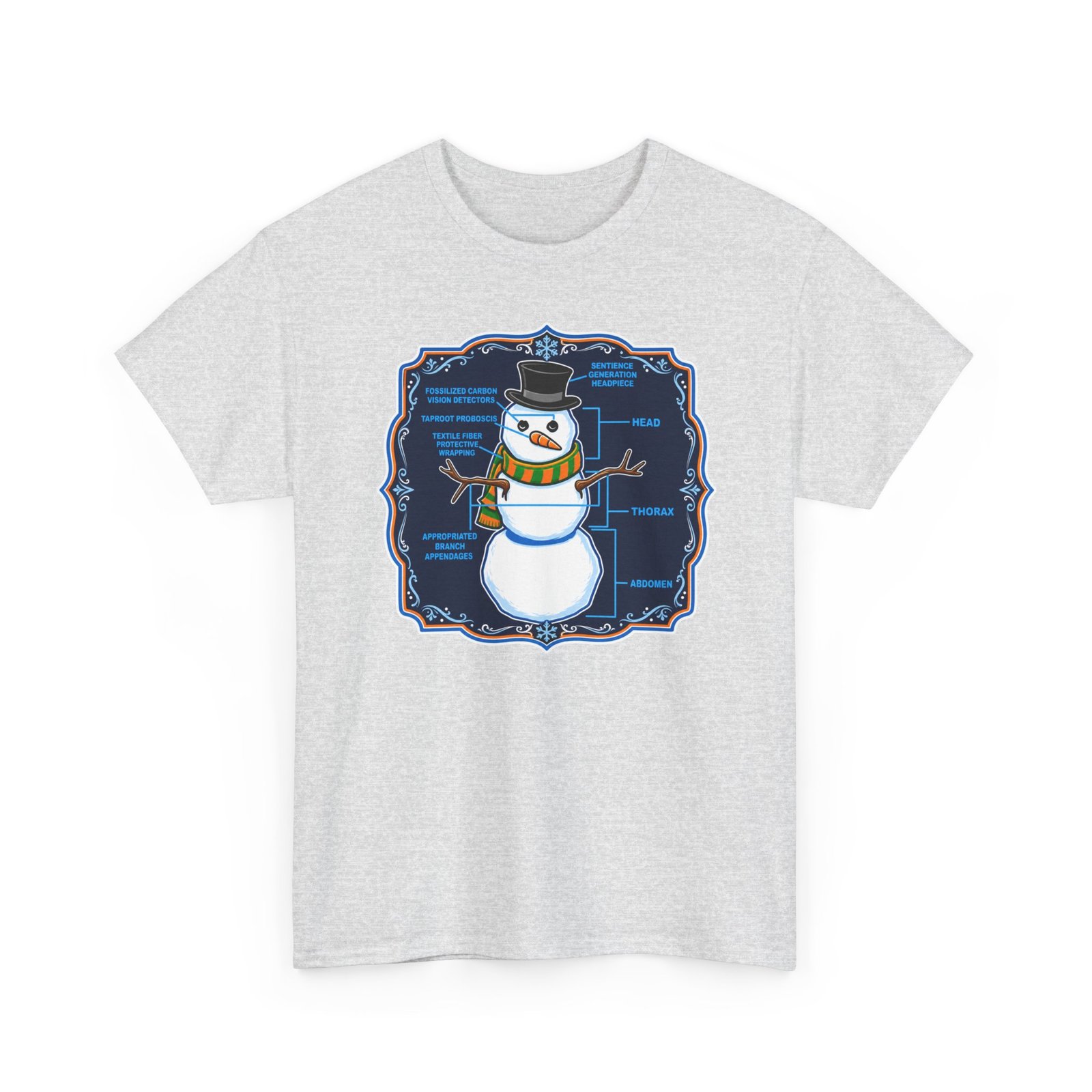 Snowman Anatomy - Unisex T-Shirt – Funny Christmas - Winter Science Diagram Tee - Image 10