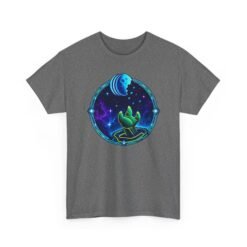 Reach for the Cookie - Unisex T-Shirt – Cute Green Space Creature - Floating Cookie - Image 15