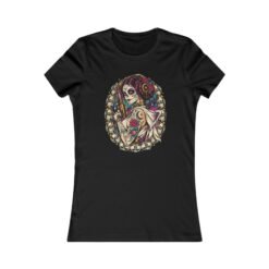Sugar Skull Princess - Women’s T-Shirt – Floral Tattoo Art - Cosmic Royalty