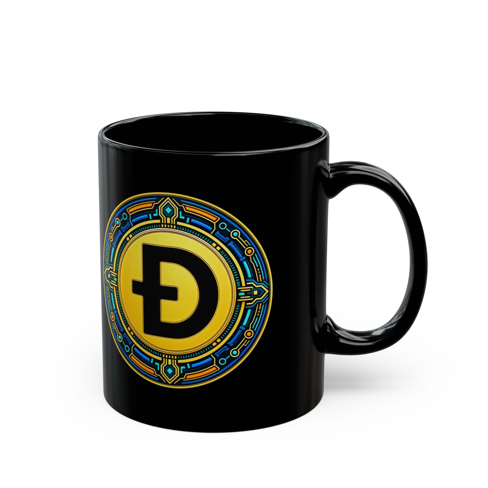 Dogecoin - Black Mug – Much Coffee, Very Wow - Image 3