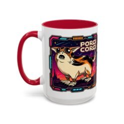 Porgi Corgi Color Accent Mug – Sip with Galactic Cuteness - Image 44