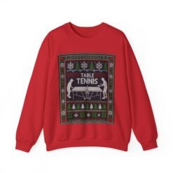 Table Tennis Ugly Christmas Sweatshirt – Serve Up the Holiday Spirit