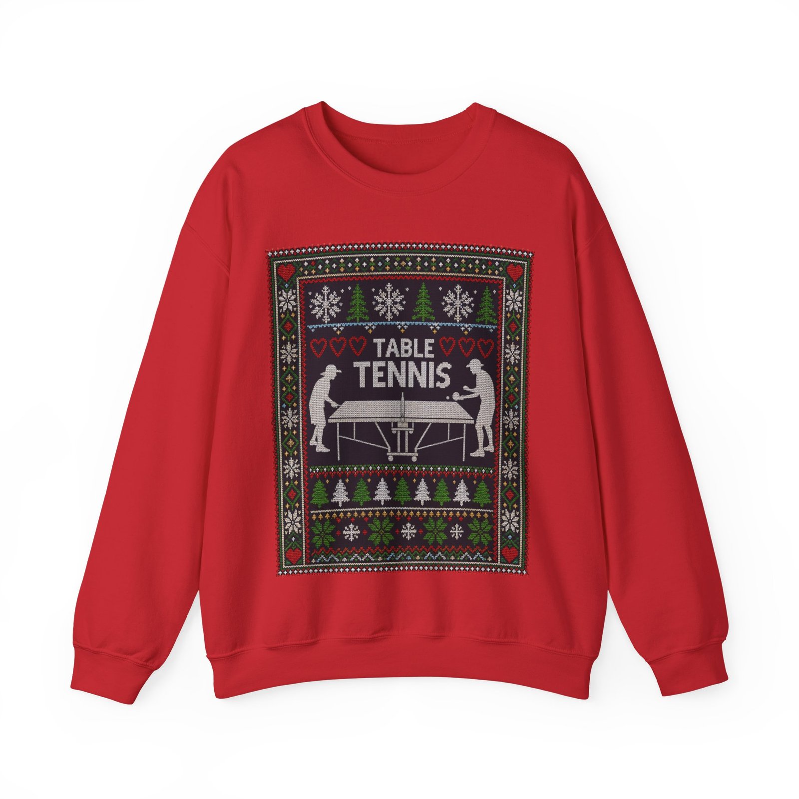 Table Tennis Ugly Christmas Sweatshirt – Serve Up the Holiday Spirit