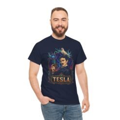 Tesla Strikes Again - Unisex T-Shirt – Funny Nikola Tesla - Science Lightning - Image 4