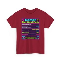 Gamer Nutrition Facts - Unisex T-Shirt – Powered by Snacks, Skill and Respawns - Image 21