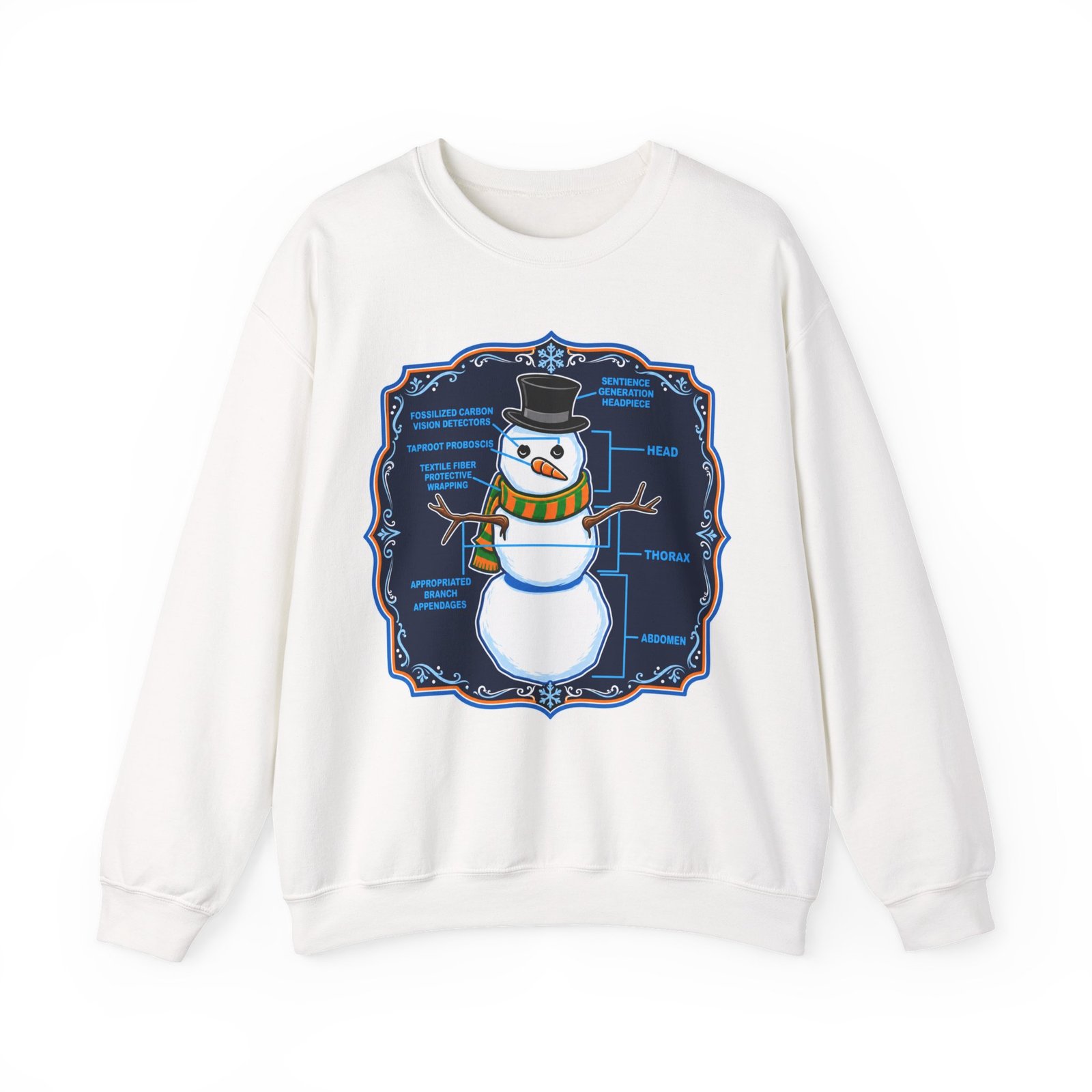 Snowman Anatomy - Unisex Sweatshirt – Funny Christmas - Science Diagram