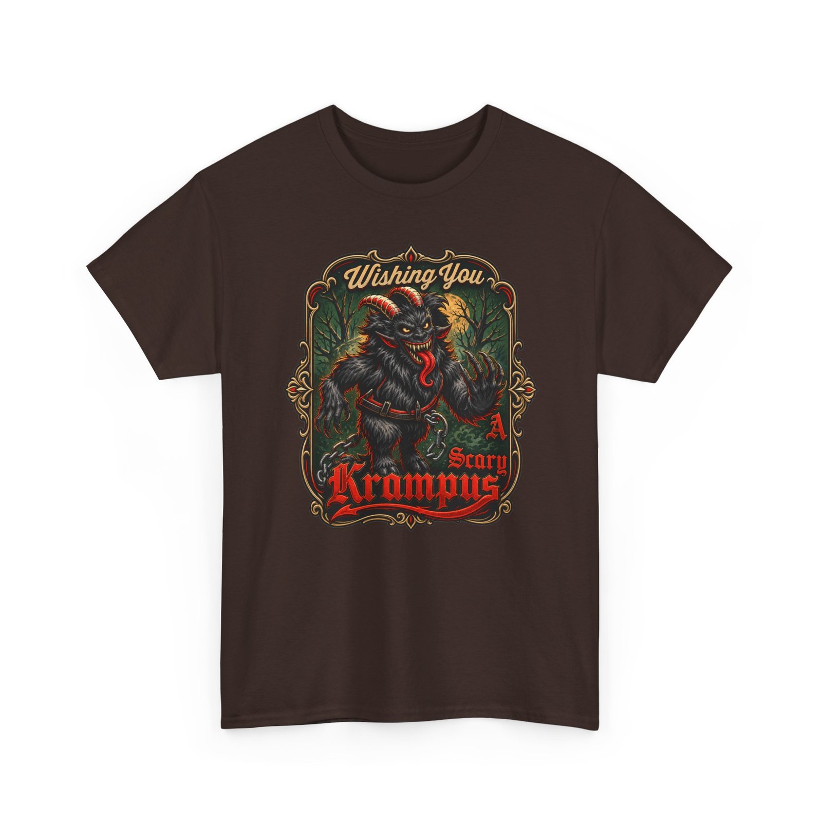 Wishing You a Scary Krampus - Unisex T-Shirt – Dark Christmas Horror - Image 23