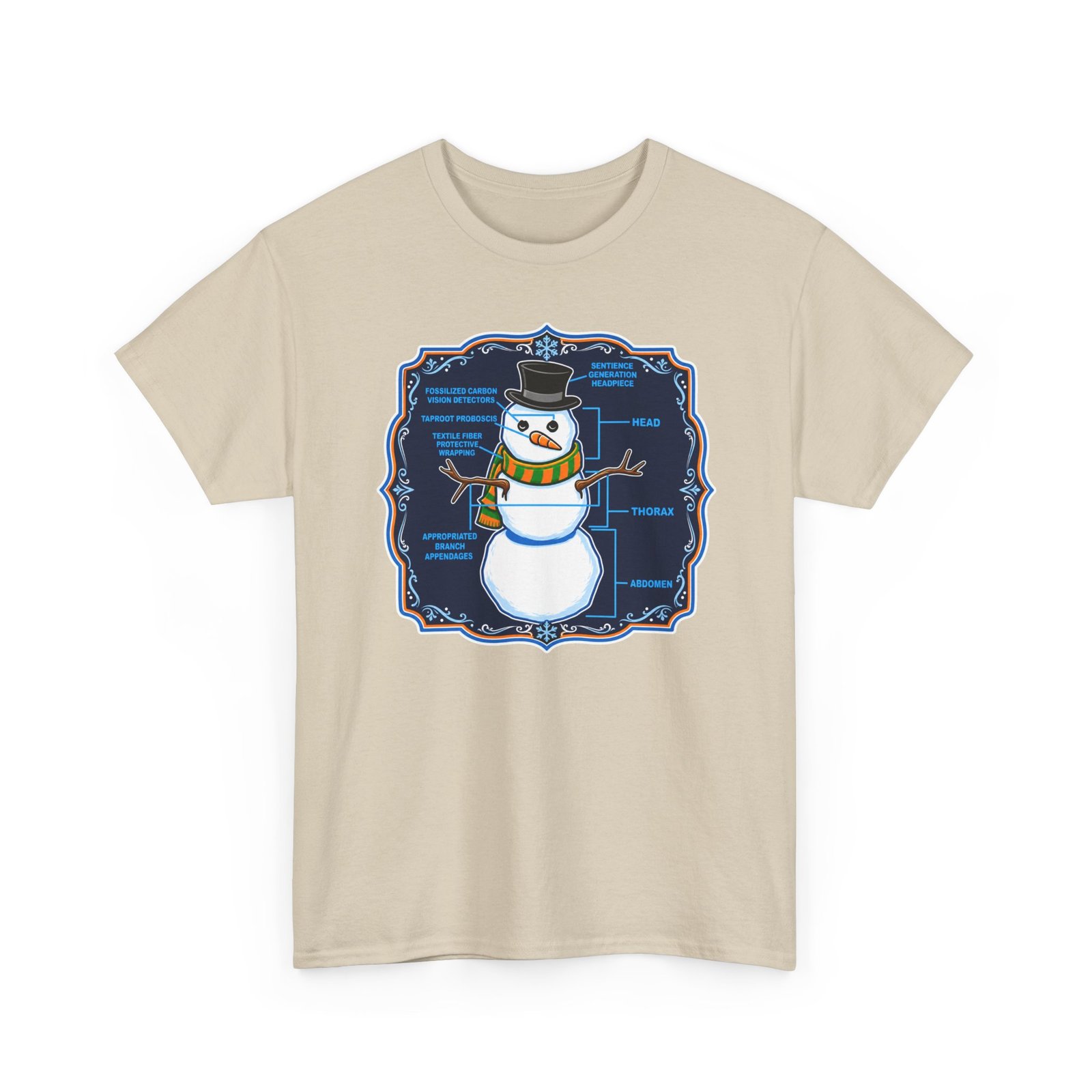 Snowman Anatomy - Unisex T-Shirt – Funny Christmas - Winter Science Diagram Tee - Image 11