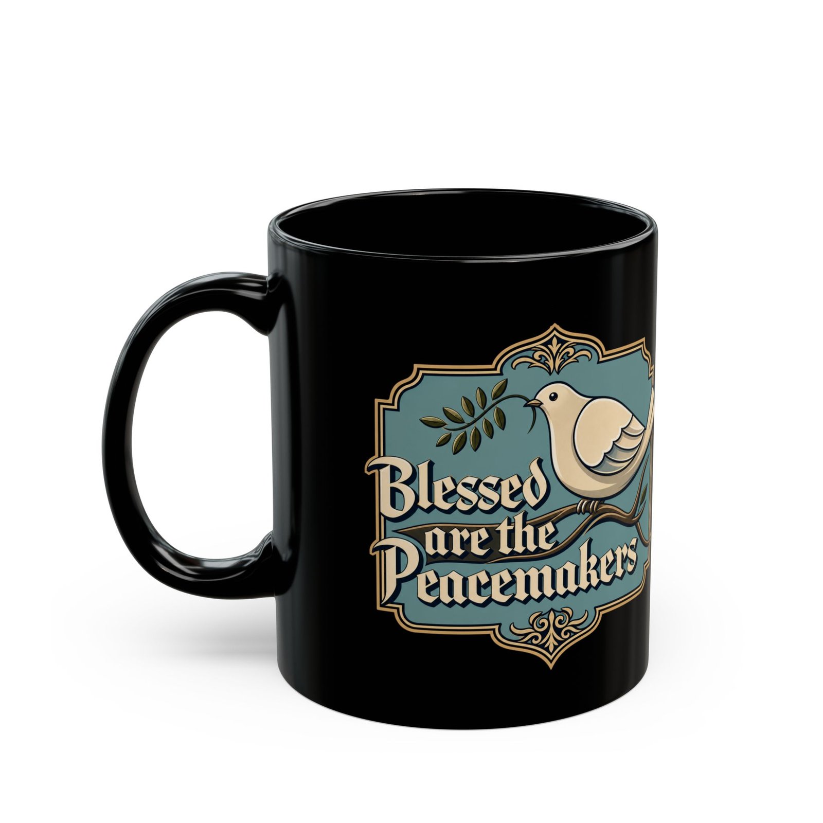 Blessed Are The Peacemakers - Black Mug – Sip with a Spirit of Peace - Image 2