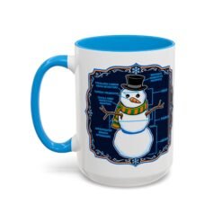 Snowman Anatomy - Color Accent Mug – Funny Christmas - Science Coffee Mug - Image 28