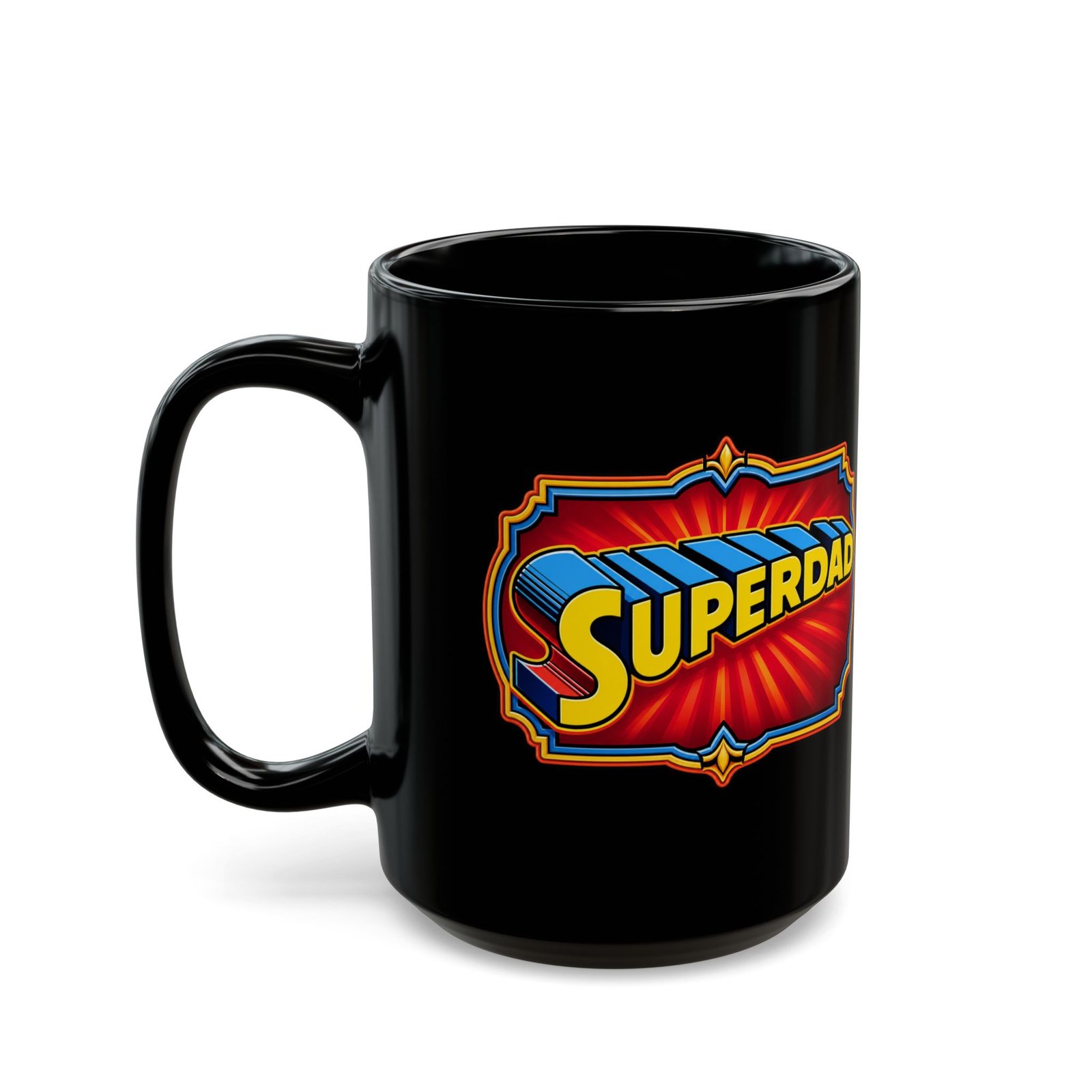 Superdad - Black Mug – Funny Superhero Dad - Father’s Day Gift - Image 9