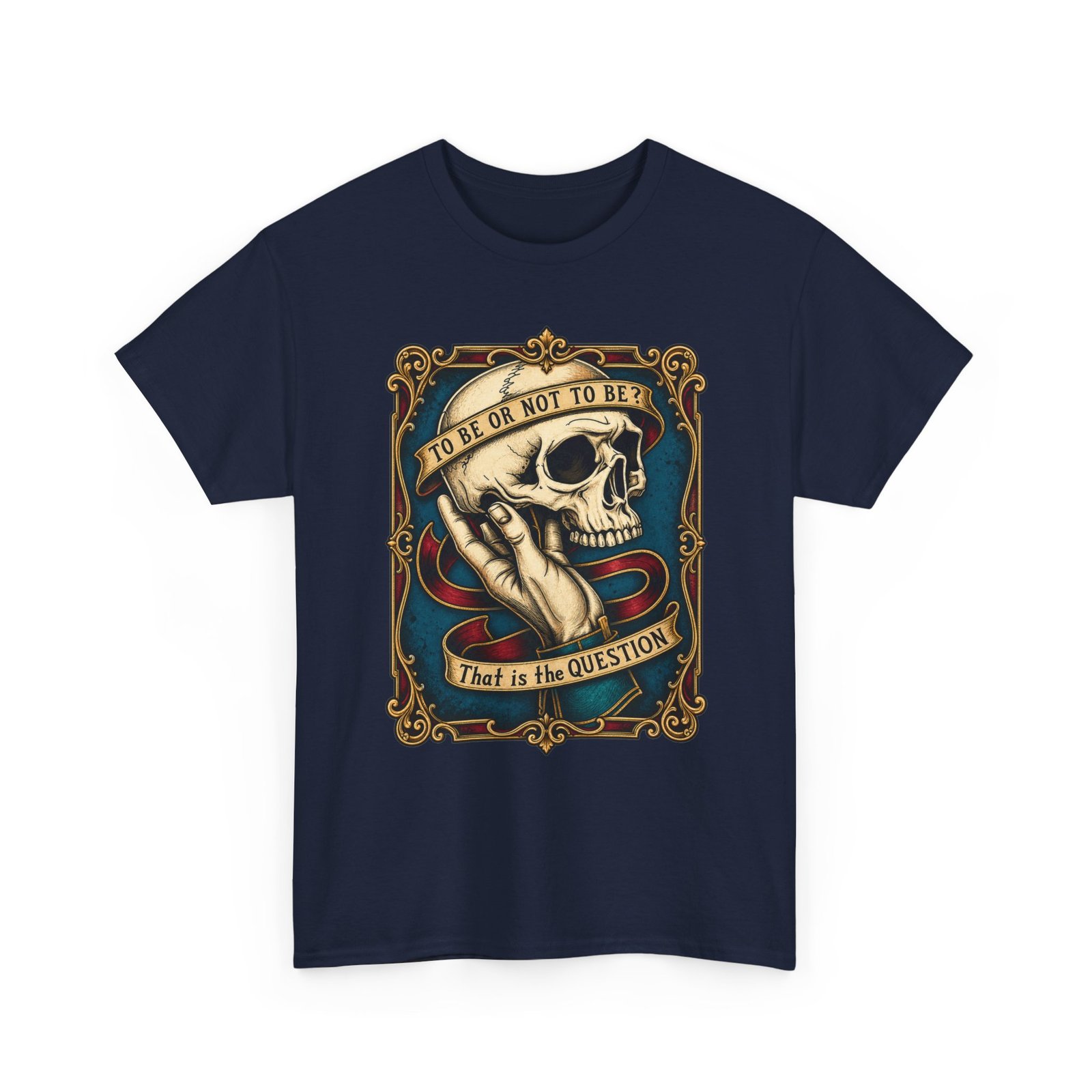 To Be or Not To Be - Unisex T-Shirt – Shakespeare Hamlet Skull - Image 26