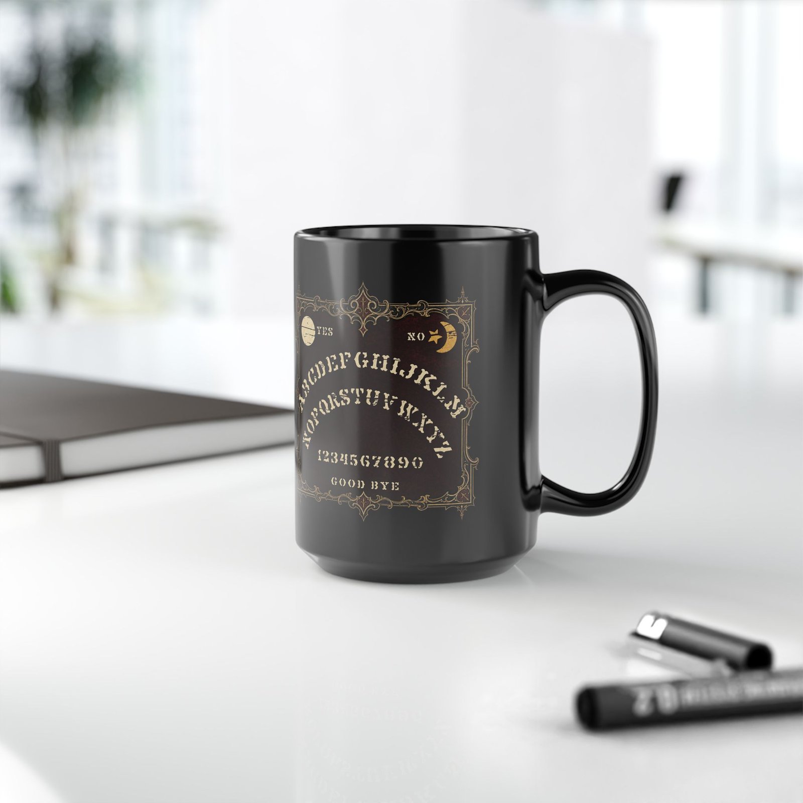 Ouija Board - Black Mug – Sip with a Spirit of Mystery - Image 10