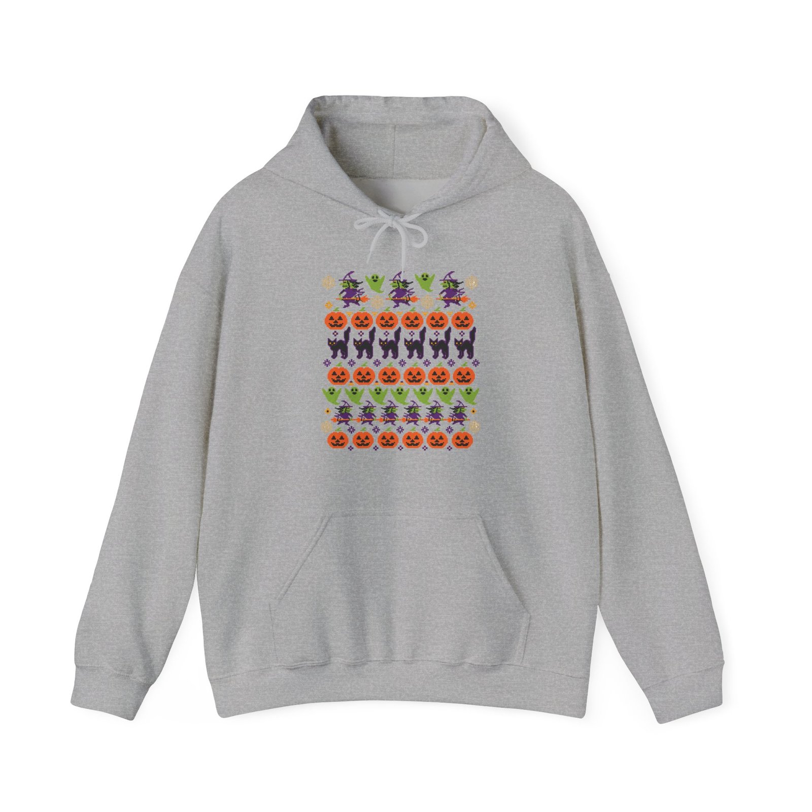 Halloween Ugly Sweater - Unisex Hoodie – Spooky Season Full Pattern Graphic Hoodie - Image 14