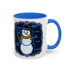 Snowman Anatomy - Color Accent Mug – Funny Christmas - Science Coffee Mug - Image 7