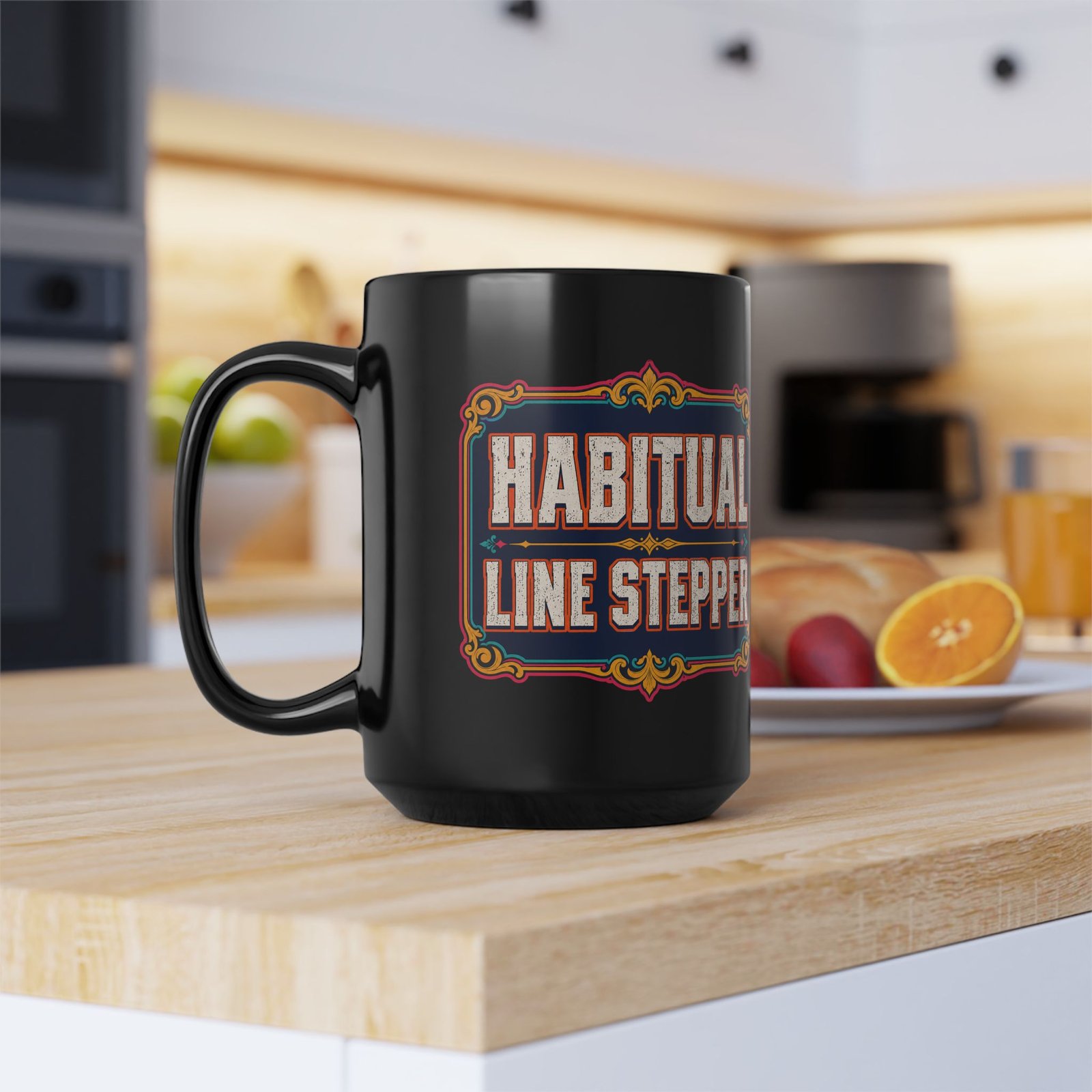 Habitual Line Stepper - Black Mug – Sip Bold, Step Over Lines - Image 12