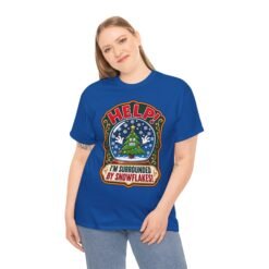 Help! I'm Surrounded By Snowflakes - Unisex T-Shirt – Funny Sarcastic Christmas - Image 4