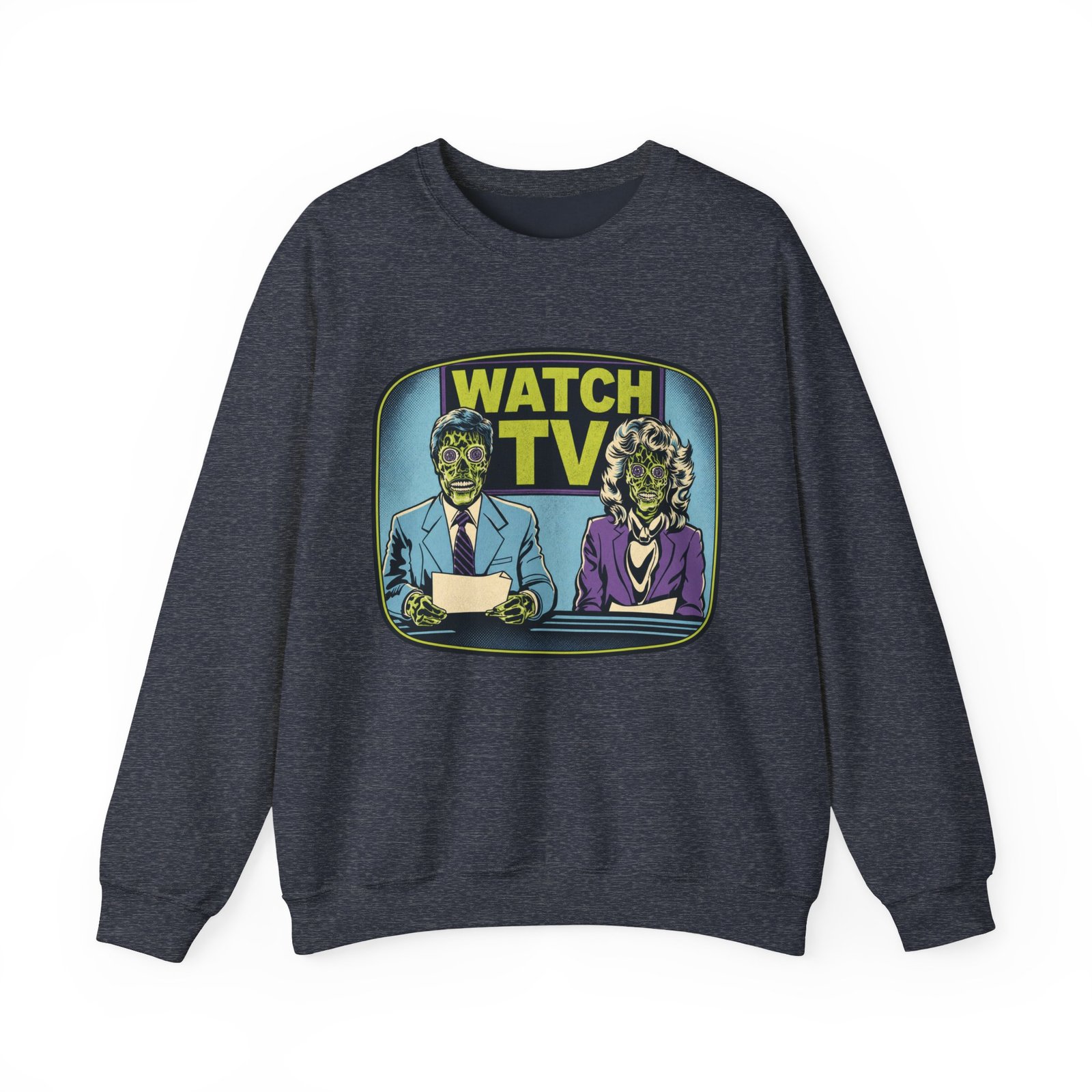 Watch TV - Unisex Sweatshirt – They Live, Alien News - Retro Sci-Fi - Dystopian - Image 18