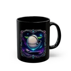 Floating Away – Black Ceramic Mug – Grogu Hover Pod Galactic Coffee Cup