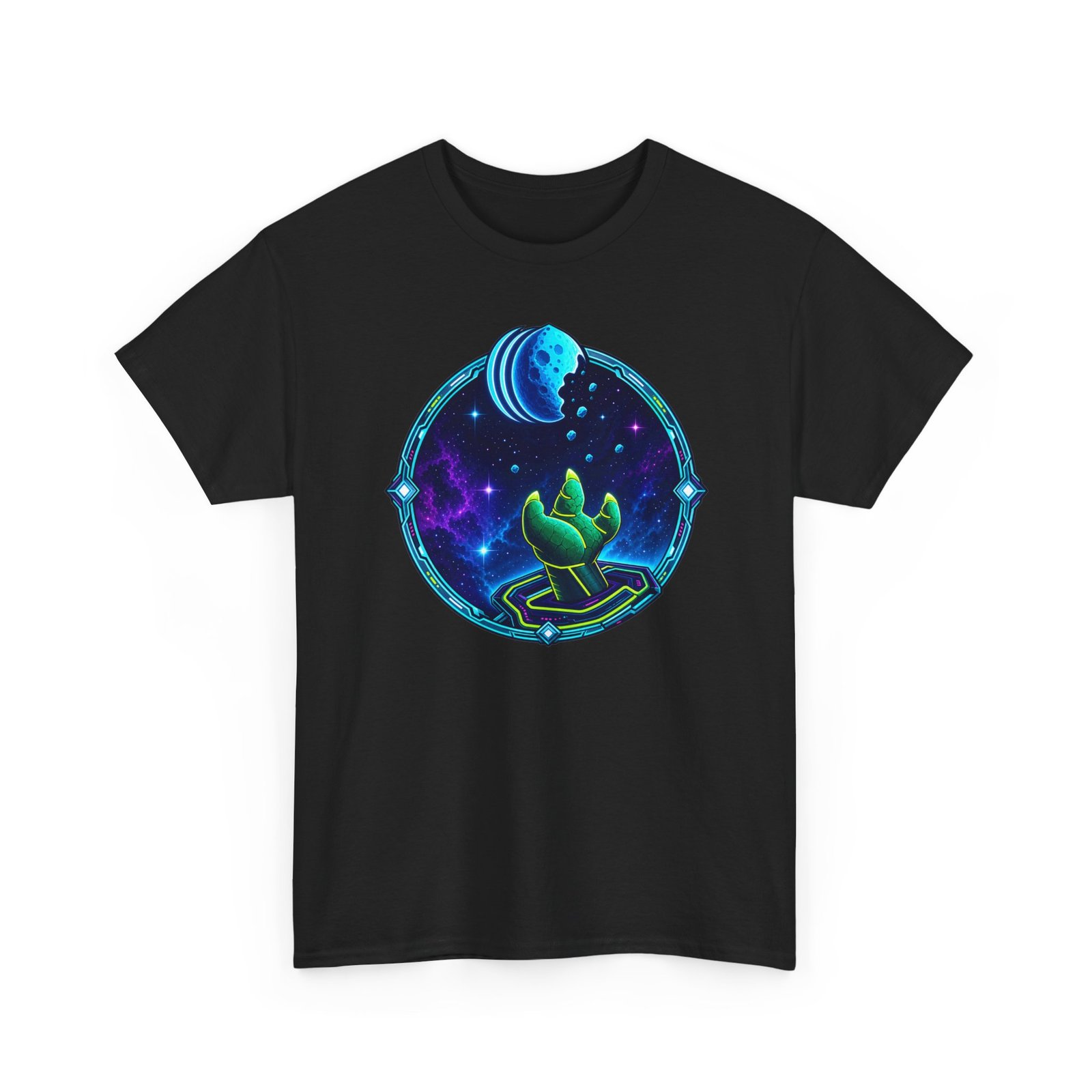 Reach for the Cookie - Unisex T-Shirt – Cute Green Space Creature - Floating Cookie