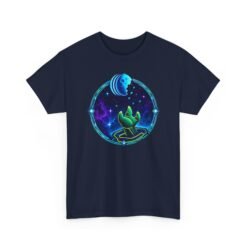 Reach for the Cookie - Unisex T-Shirt – Cute Green Space Creature - Floating Cookie - Image 17