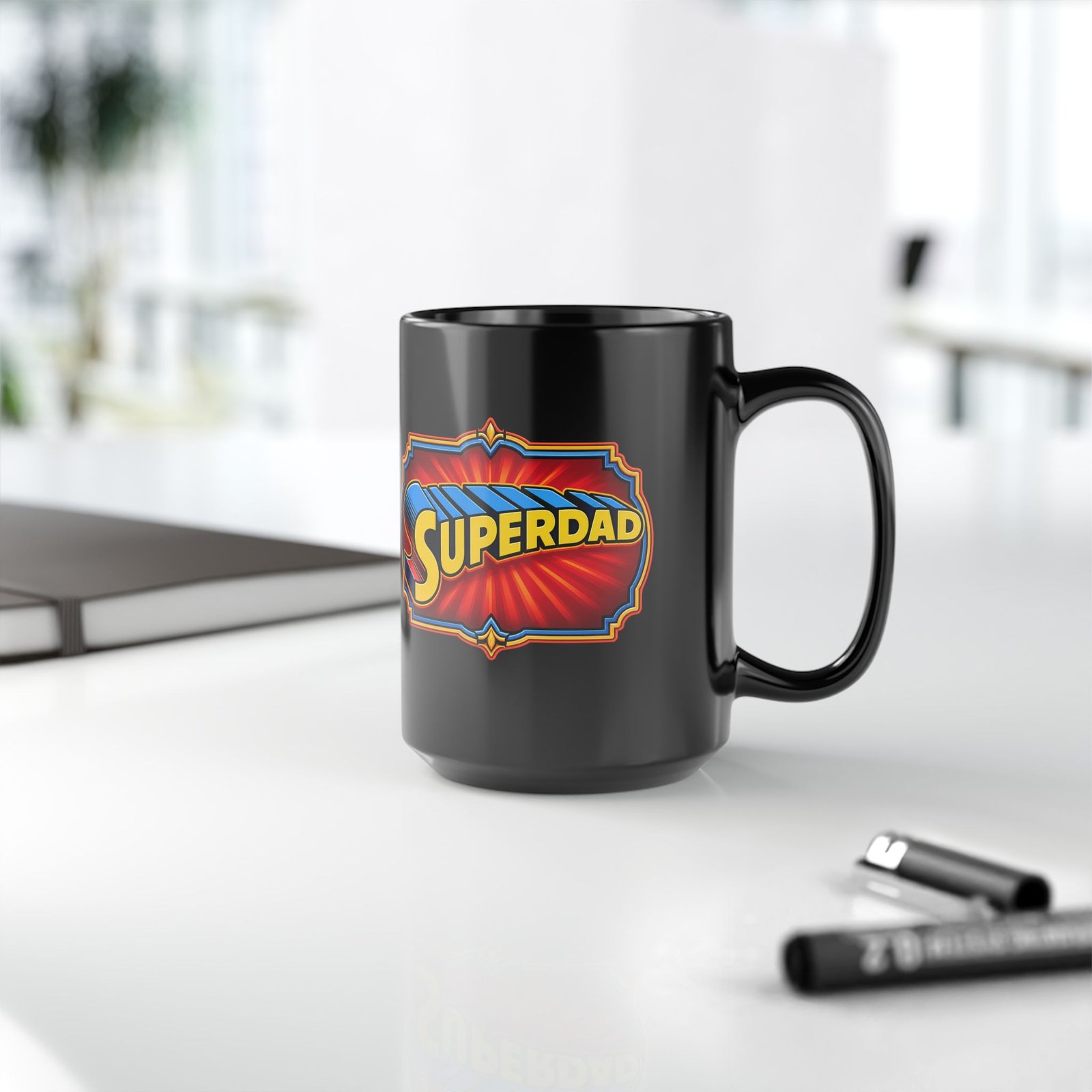 Superdad - Black Mug – Funny Superhero Dad - Father’s Day Gift - Image 14