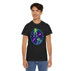 Reach for the Froggy - Unisex T-Shirt – Cute Green Space Creature - Floating Frog - Image 6