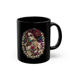 Sugar Skull Princess - Black Mug – Floral Tattoo Art -  Cosmic Royalty