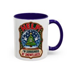 Help! I'm Surrounded By Snowflakes - Color Accent Mug – Funny Sarcastic Christmas - Image 5