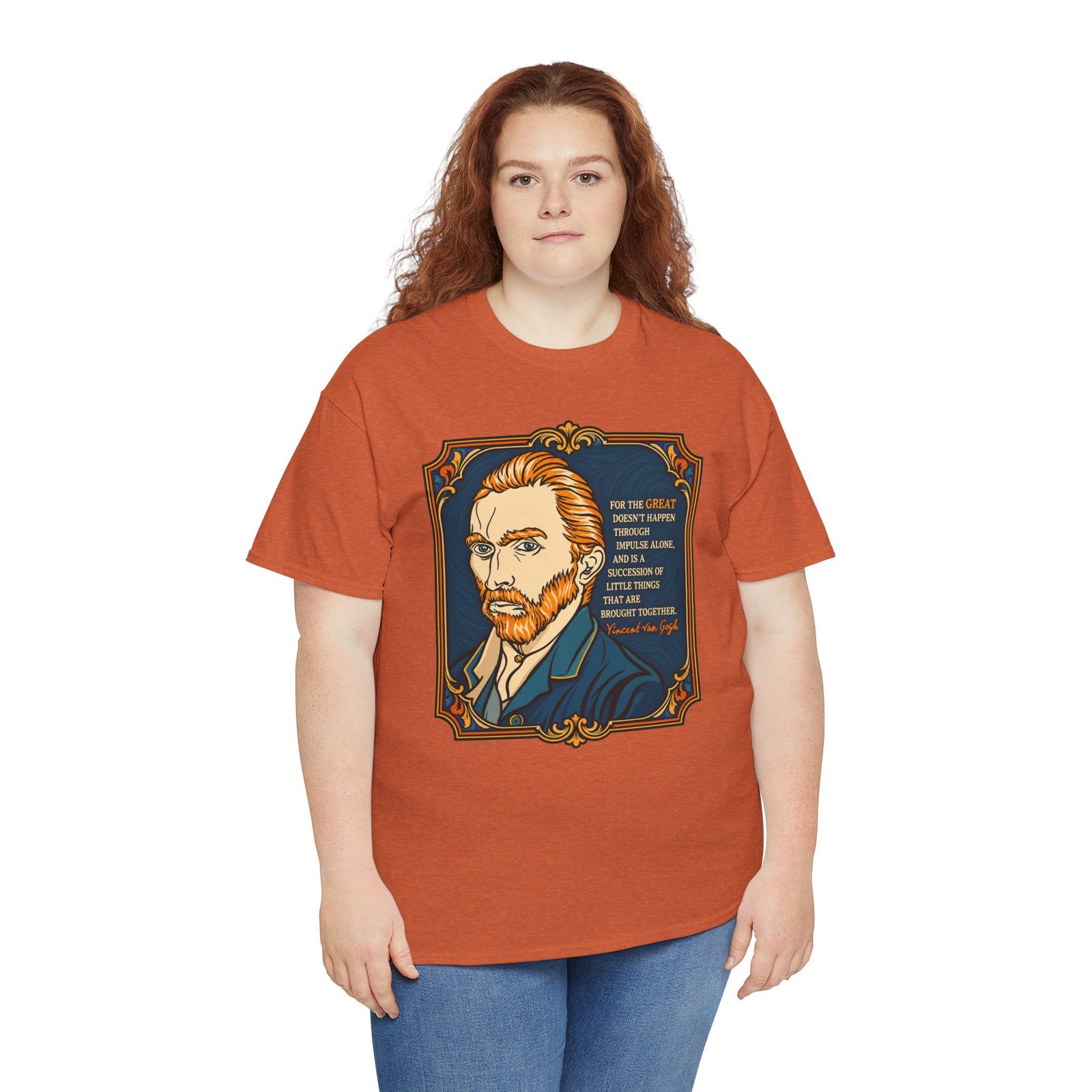 Vincent van Gogh Inspirational Quote – Unisex T-Shirt – Great Things Take Time - Image 10