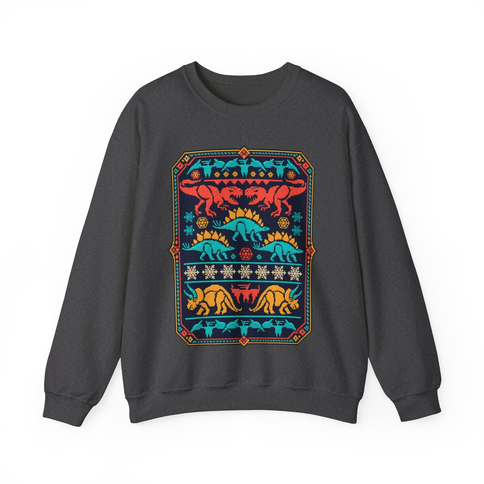 Dino-Mite Christmas - Unisex Sweatshirt – Funny Dinosaur - Ugly Christmas Sweater - Image 13
