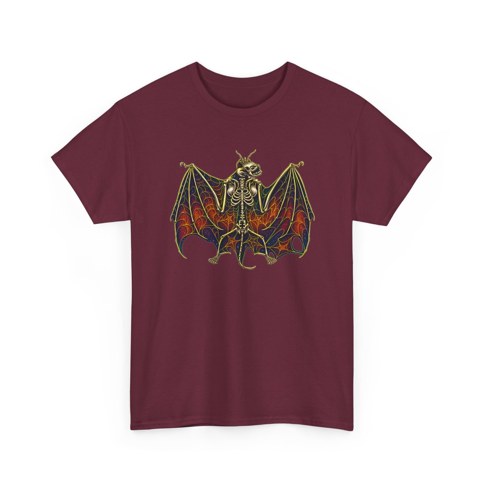 Spider Bat – Unisex T-Shirt – Gothic Skeleton Bat and Spiderweb - Image 11